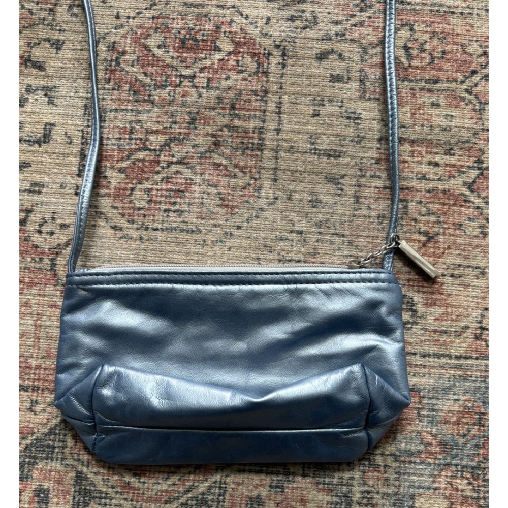 DAWLI Genuine Leather Made USA Vintage Crossbody Purse Dark Blue! - Picture 4 of 5